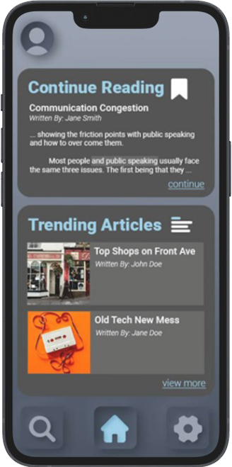 A smart phone with a website mockup displayed on the screen.