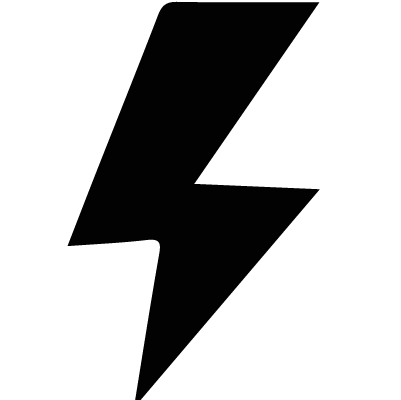 Black electric bolt icon.