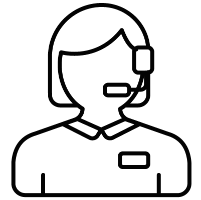 Icon of a woman with a headset.